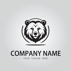 Bear head symbol company logo vector image on the white background
