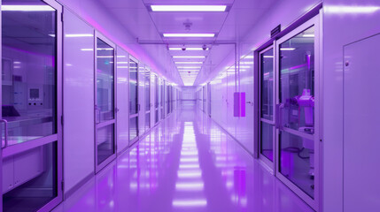 Fototapeta premium A futuristic food inspection facility where AI-powered robots and human technicians work side by side, testing and certifying food products for a hungry world