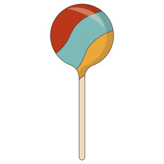 Delicious Sweet Candy Illustration. Dessert with Minimalist Cartoon Design.