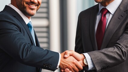 Businessmen are making handshakes with partners, teamwork and successful business.