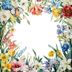 Fototapeta premium watercolor painting surrounding on transparent png background
