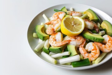Lemony Shrimp and Avocado Stir-Fry with Soy Sauce