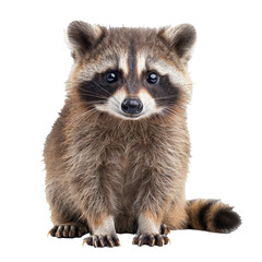 Close-up Portrait of a Curious Raccoon, transparent Background