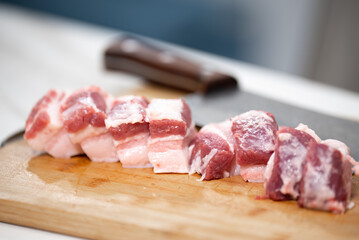 chopping pork