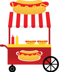 Hotdog Street Cart With Condiments