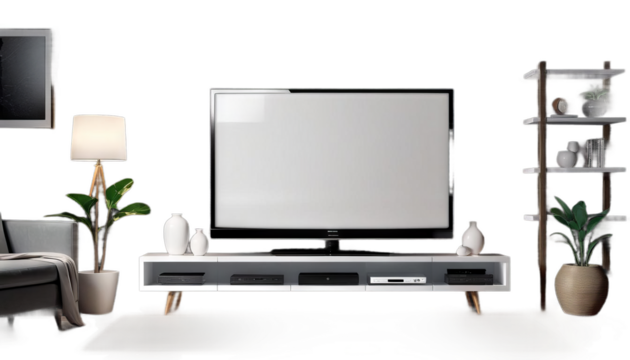 shelf clear panel white 3d rendering template room mockup plasma tv interior living blank darkness smart glass empty view display mock front telly monitor television screen led design flatscreen