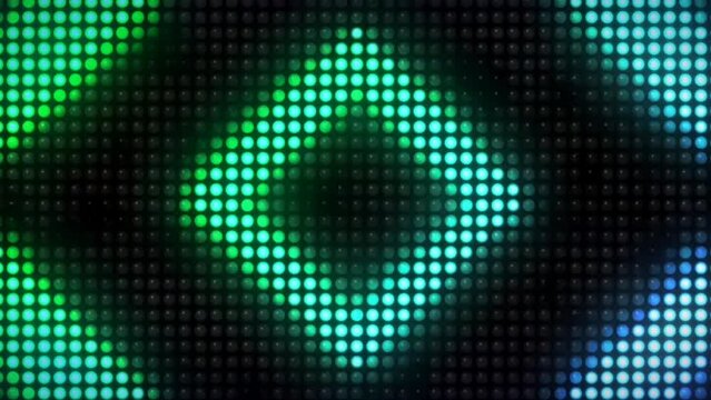 Abstract background in flat style with animation of rounded rectangles, circles and lines on colorful backdrop. Animation of seamless loop.