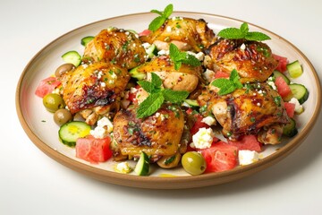 Zesty Grilled Chicken and Watermelon Feta Salad