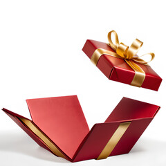 gift box with red ribbon and heart