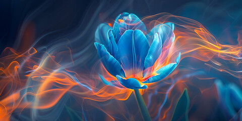Lotus flower in the dark.