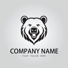 Bear head symbol company logo vector image on the white background