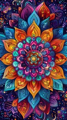 Colorful illustration of mandala patterns