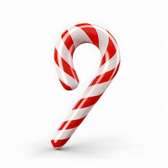 Obraz premium Striped red and white 3d candy cane. Generative AI.
