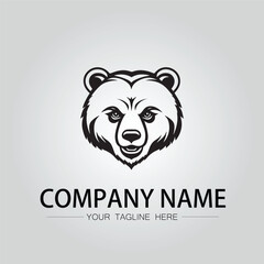 Bear head symbol company logo vector image on the white background