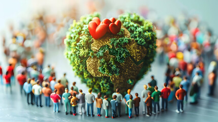 3D Cute Icon: Multinational Company s Corporate Donation Drive Supporting Global Humanitarian Efforts in Isometric Scene
