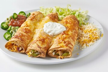 Satisfying Chicken Chimichangas with Monterey Jack Cheese and Mexi-Sauce
