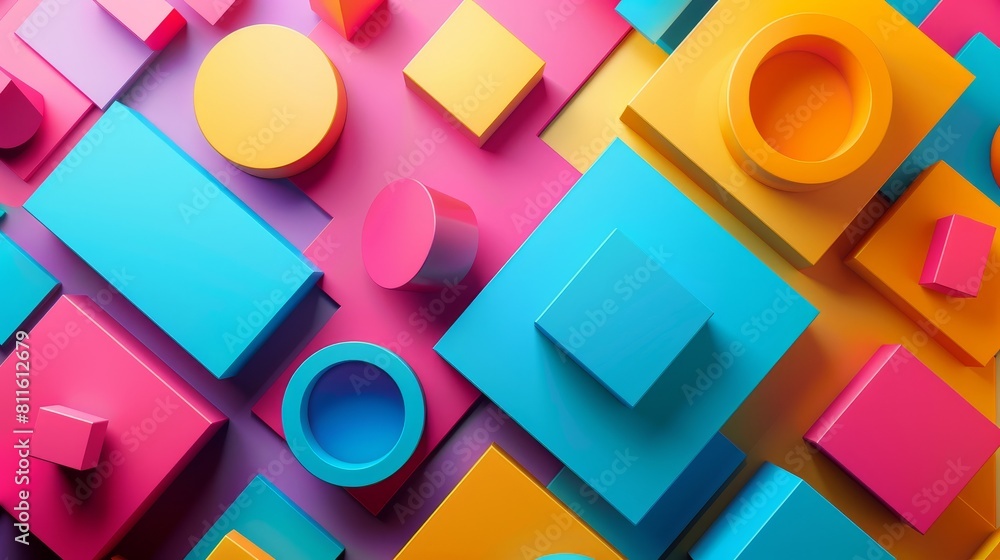 Poster abstract backgrounds geometric shapes: 3d copy space background with geometric abstract shapes