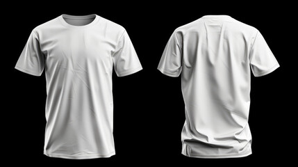 Plain white t-shirt front and back view for mockup in PNG transparent background
