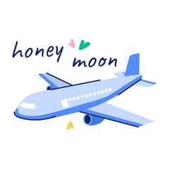 Easy to edit flat sticker of honeymoon 