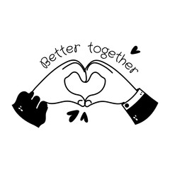 Beautifully designed glyph sticker of making heart 