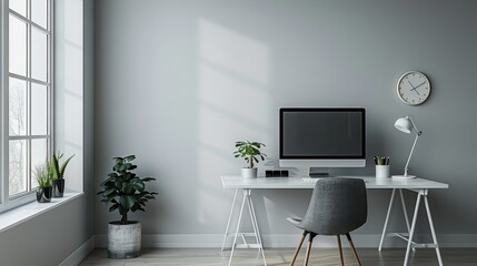 Office and Workspace Minimalist Style: A photo featuring the minimalist style of an office or workspace
