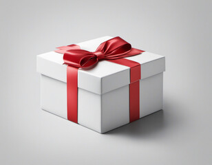 Obraz premium gift box with red ribbon