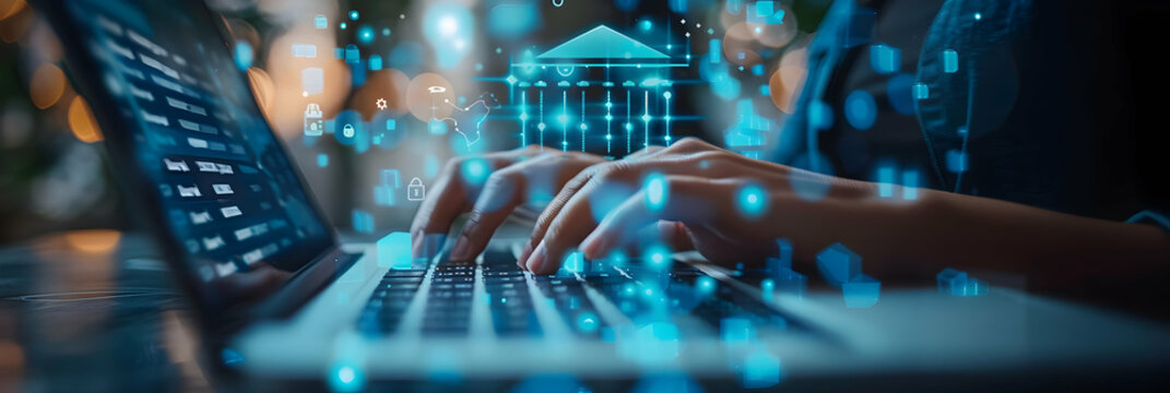 Photo realistic image of a Digital Banking Specialist enhancing online services with new apps and features to improve accessibility and user satisfaction