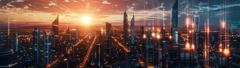 3D rendering of a futuristic cityscape