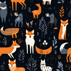 Animals digital art seamless pattern, the design for apply a variety of graphic works
