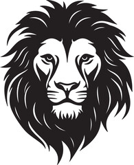 Lion Silhouette Vector Illustration White Background
