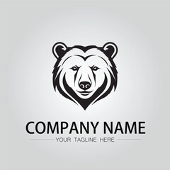 Bear head symbol logo company vector image on the white background