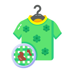Trendy flat style icon of dirty shirt 