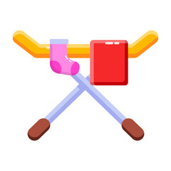 Trendy flat icon of a clothes airer 