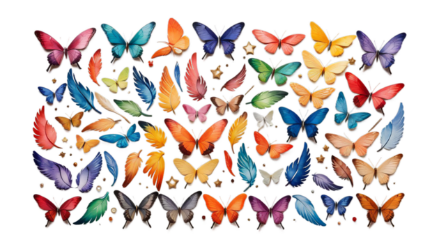 magic watercolor wings background design illustration wing art feather colourful bird fly drawing animal element white nature beautiful texture fantasy freedom decoration flight paper abstract angel