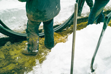 digging a trench for electrical cable