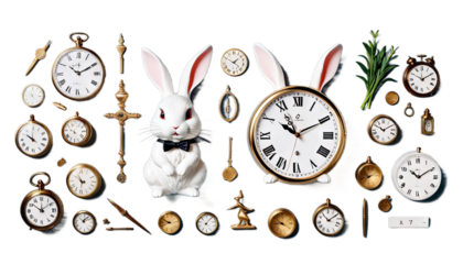 clock rabbit white time wonderland animal character delay timetable illustration fable story fantastic fantasy elegance phantasmagoric pocket watch background