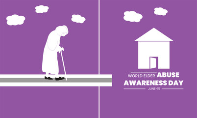 World Elder Abuse Awareness Day background or banner design template.