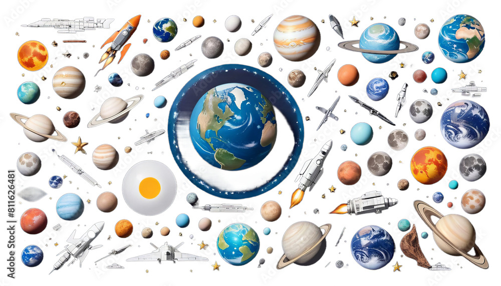 Wall mural space beautiful background outer star planet cosmos magical nebula astronaut glow abstract flying sa