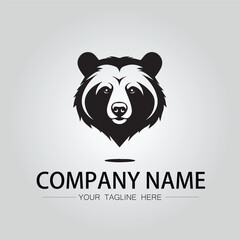 Bear head symbol logo company vector image on the white background