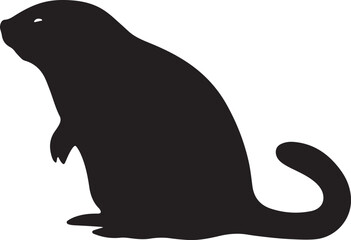 Mole Silhouette Vector Illustration White Background