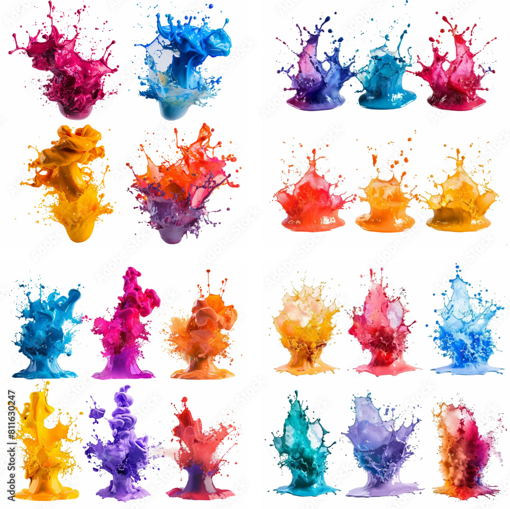 Canvas Prints splatter spot stain splashing explosion ink rainbow spray smoke vibrant creativity watercolor paint