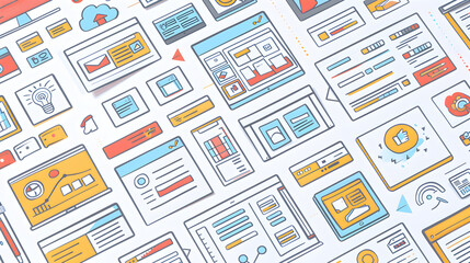 Colorful Infographic Displaying Key Elements and Trends in UX/UI Design
