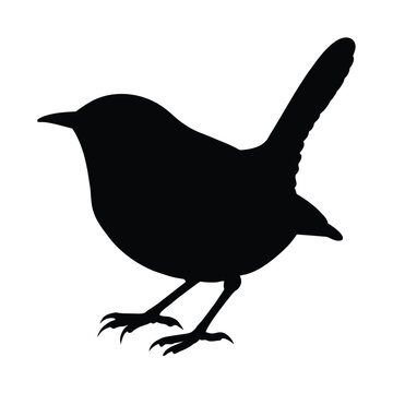 recommend clip art: silhouette of a wren bird 