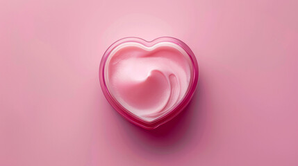 Heart-Shaped Pink Cream Container