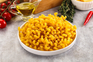 Italian cuisine - dry cellentani pasta