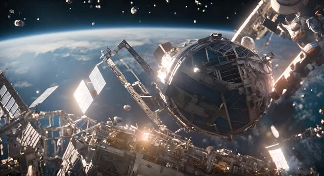 Space junk in outer space.