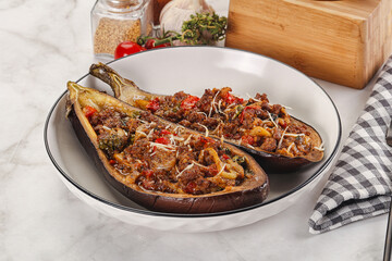 Baked eggplant with minced meat