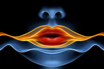Woman’s Lips A Vibrant Artistic Interpretation. Generative AI image.