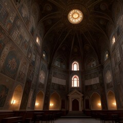 Fototapeta premium Byzantine chapels, where mosaics gleam with divine tales.