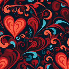 Heart digital art seamless pattern, the design for apply a variety of graphic works
